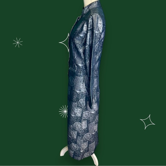 Fubu Jeans Vintage Y2K Denim Blue Astrology Patterned Long Coat and Pants Set M - Picture 3 of 16